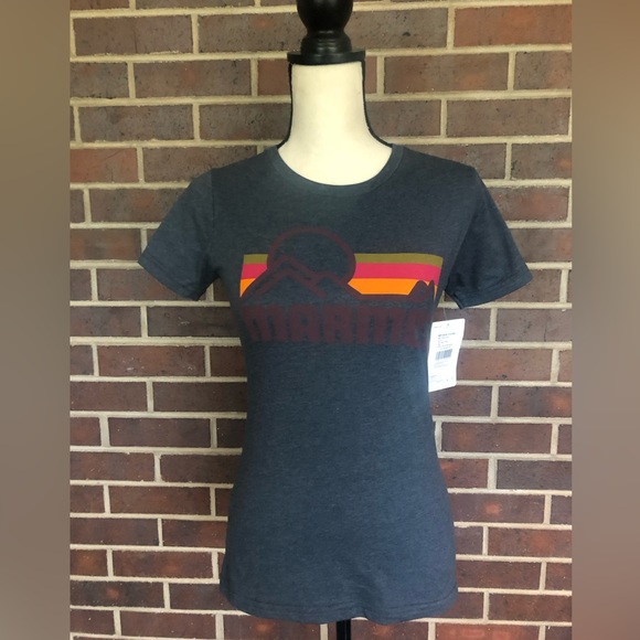 NWT Marmot Women's Coastal Short-Sleeve T-Shirt Navy Heather Sz XS - Picture 6 of 7